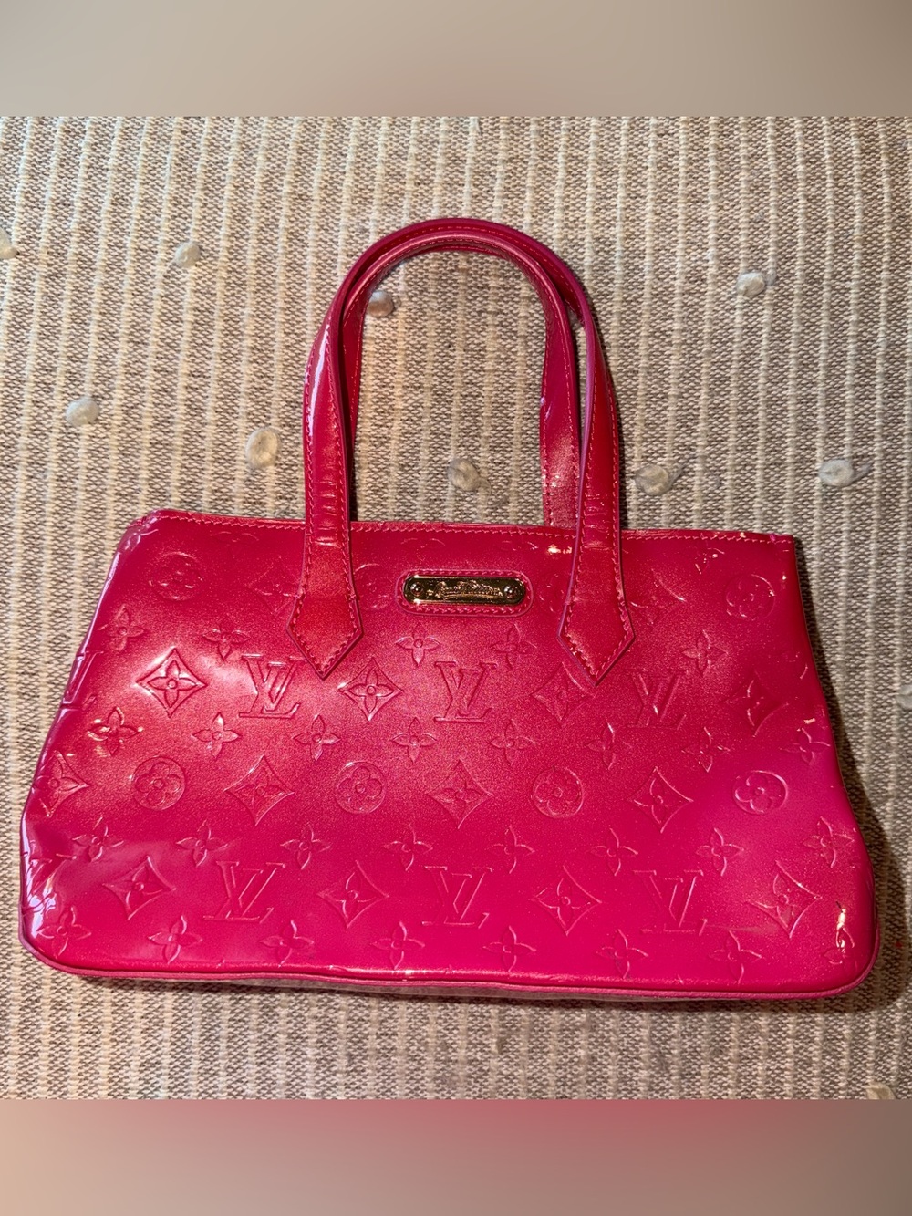 Louis Vuitton Pink Patent Vernis Satchel GENERIC